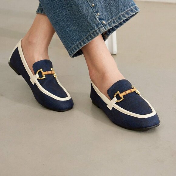 Royal Blue Preppy Women's Casual Flats - Picture 5 of 10